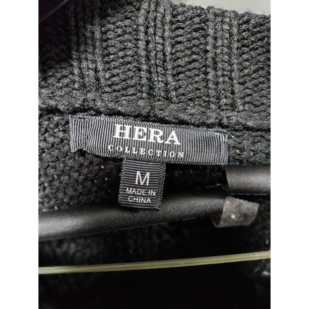 Herra Collection Black Chunky Cable Knit Dress M - Picture 5 of 9